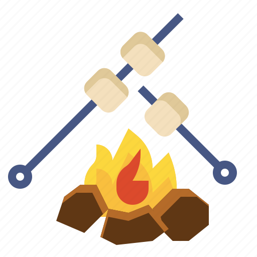 Bonfire, camping, cooking, marshmallow, outdoor, travel icon - Download on Iconfinder