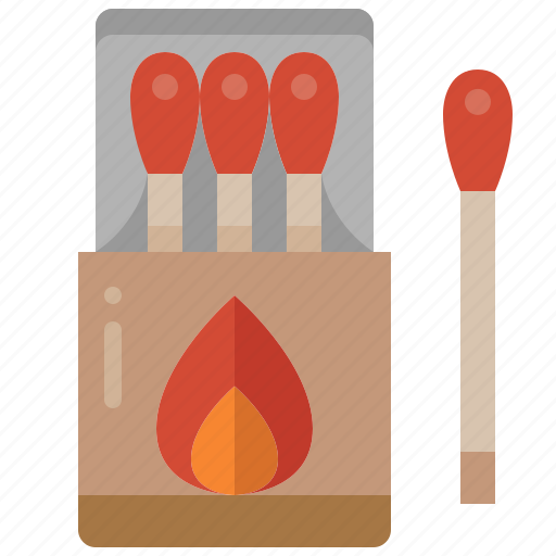 Box, equipment, fire, match, flame, camping icon - Download on Iconfinder