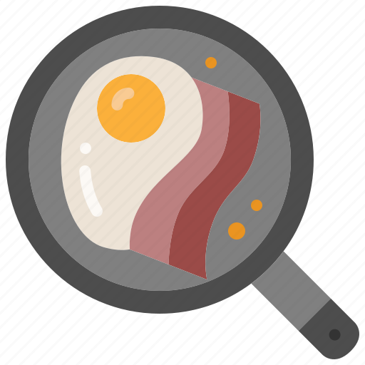 Kitchen, breakfast, egg, pan, cooking, bacon, gastronomy icon - Download on Iconfinder