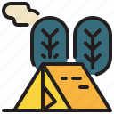 campground, tent, tree, ourdoor, camping icon