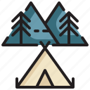 campground, tent, outdoor, camping icon, holiday