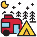 car, campground, tent, vacation, outdoor, camping icon