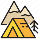 tent, mountain, campground, travel, camping icon