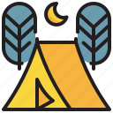 vacation, forest, campground, tree, camping icon