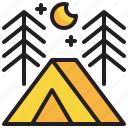 vacation, travel, campground, forest, camping icon