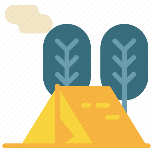 Campground, tent, tree, ourdoor, camping icon icon - Download on Iconfinder