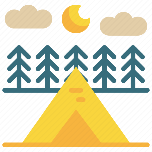 Campground, forest, tree, tent, vacation, camping icon icon - Download on Iconfinder