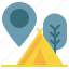 location, campground, tent, outdoor, camping icon 