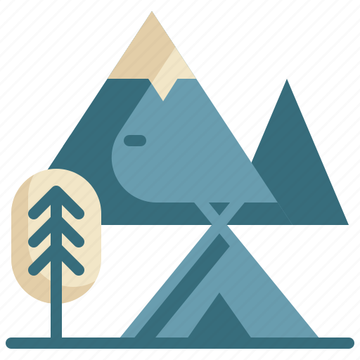Mountain, campground, tree, camping icon icon - Download on Iconfinder