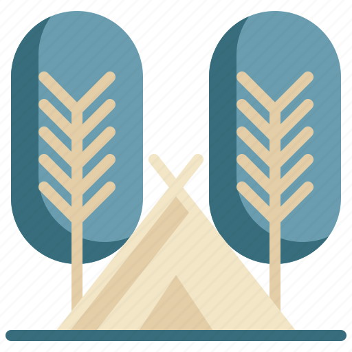 Tent, campground, tree, outdoor, camping icon icon - Download on Iconfinder