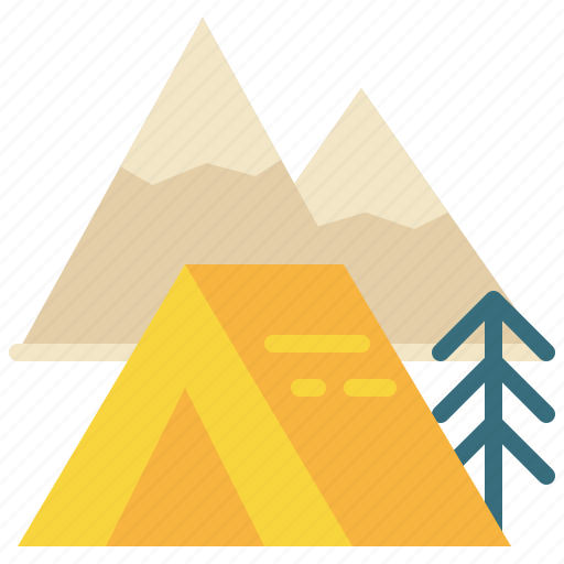 Tent, mountain, campground, travel, camping icon, adventure icon - Download on Iconfinder