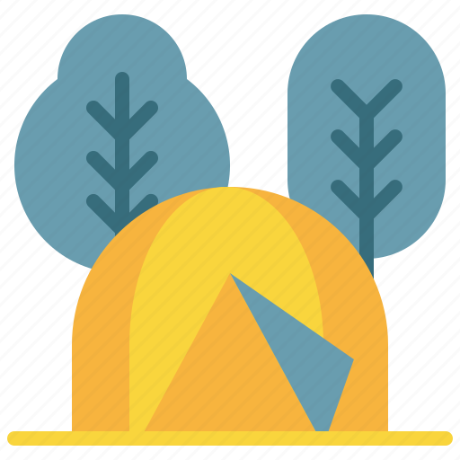Tent, outdoor, tree, forest, campground, camping icon icon - Download on Iconfinder