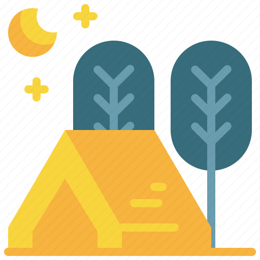 Tent, tree, forest, campground, outdoor, camping icon icon - Download on Iconfinder
