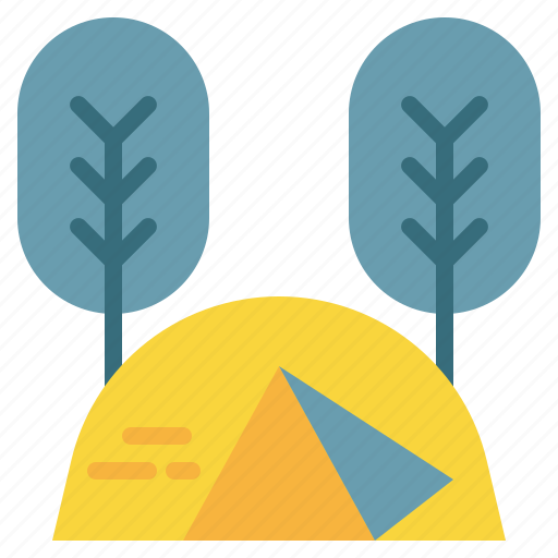 Tree, campground, tent, forest, outdoor, camping icon icon - Download on Iconfinder