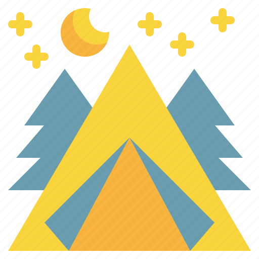 Tree, tent, campground, forest, vacation, outdoor, camping icon icon - Download on Iconfinder