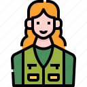 vest, woman, avatar, camping, clothes