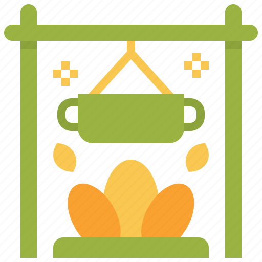 Cooking, campfire, camping, flat icon - Download on Iconfinder