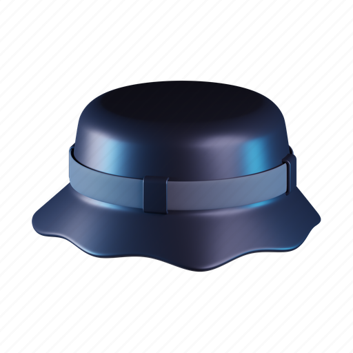 Bucket, hat, fashion, safety, cap, protection 3D illustration - Download on Iconfinder
