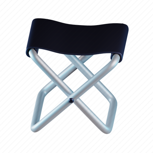 Camping, chair, furniture, interior, seat, foldable 3D illustration - Download on Iconfinder
