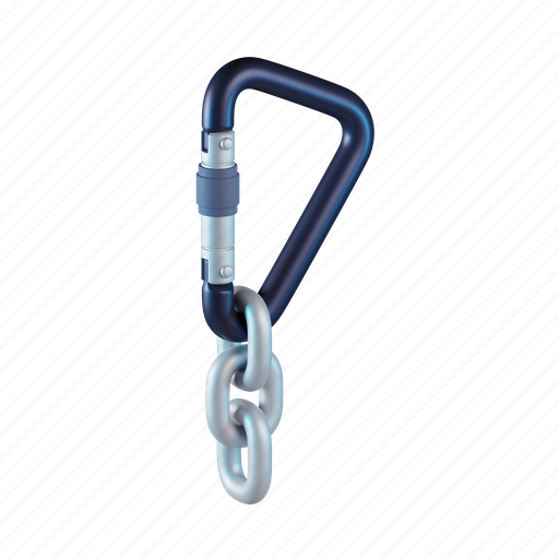 Carabiner, safety, protect, lock, security, clip 3D illustration - Download on Iconfinder