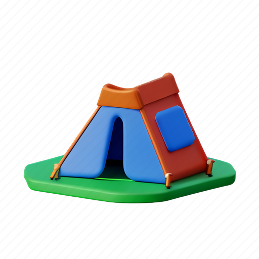 Camping, tent, camp, vacation, travel, adventure, circus 3D illustration - Download on Iconfinder