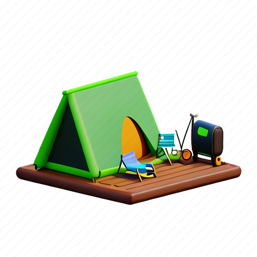 Camping, travel, outdoor, adventure, tent, camp, vacation 3D illustration - Download on Iconfinder