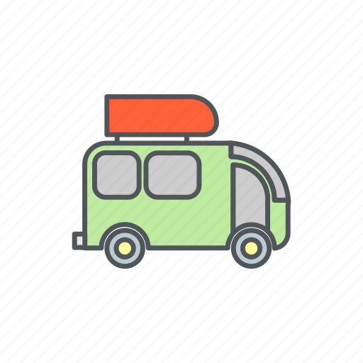 Camp, camping, filled, transportation, truck, van icon - Download on Iconfinder