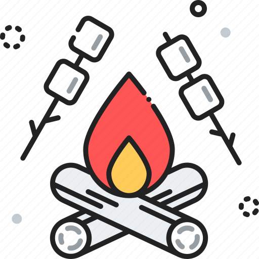 Bonfire, camp, campfire, camping, marshmallow icon - Download on Iconfinder