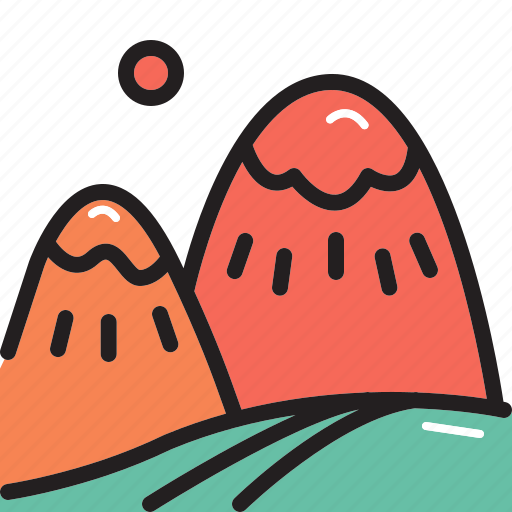 Camping, mountain, peak, sun, nature icon - Download on Iconfinder