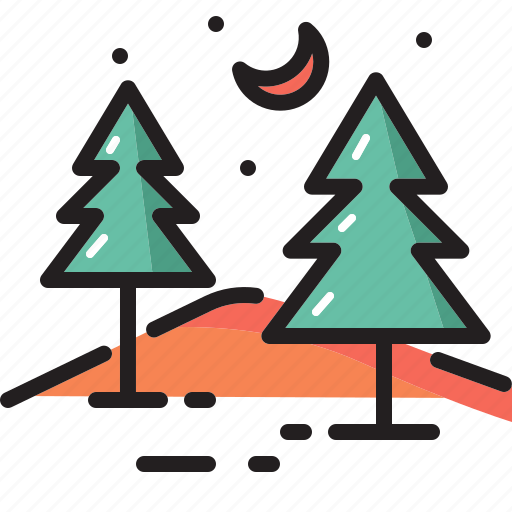 Camp, forest, moon, nature, star, tree icon - Download on Iconfinder