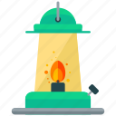 camp, fire, lantern, flame, light, lamp