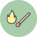 fire, flame, match stick