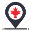 canada, leaf, location, map 