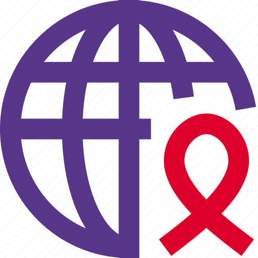 Globe, ribbon, cancer icon - Download on Iconfinder