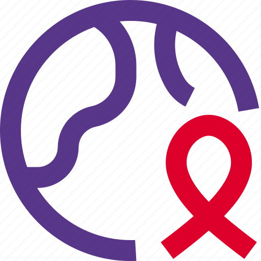 Globe, ribbon, cancer icon - Download on Iconfinder