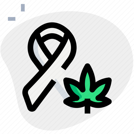Ribbon, cannabis, cancer icon - Download on Iconfinder