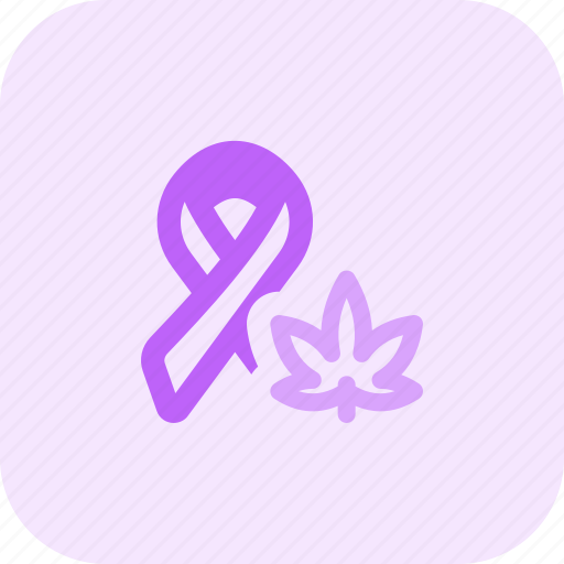 Ribbon, cannabis, cancer icon - Download on Iconfinder