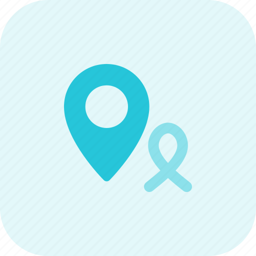 Ribbon, location, cancer icon - Download on Iconfinder
