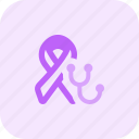 ribbon, stethoscope, cancer