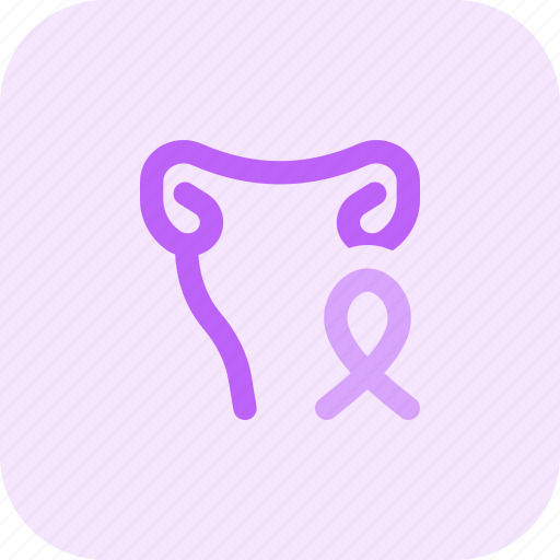 Uterus, ribbon, cancer icon - Download on Iconfinder