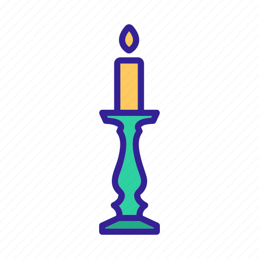 Bulb, candlestick, concept, contour, illumination, lamp, light icon - Download on Iconfinder