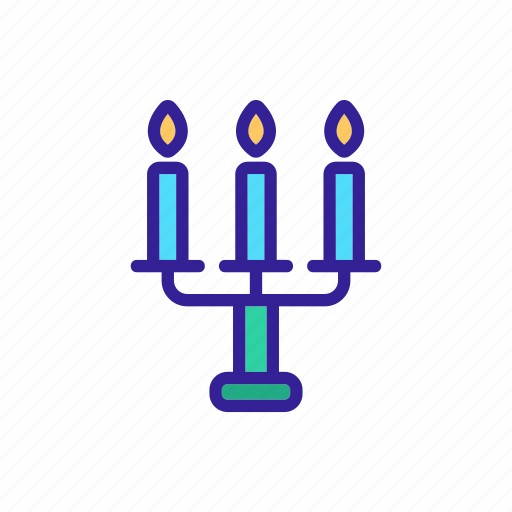 Candle, candlestick, christmas, contour, light, object icon - Download on Iconfinder