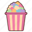 candy, coated, popcorn, snack, sweets, confectionery 