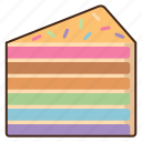 rainbow, cake, sweets, dessert