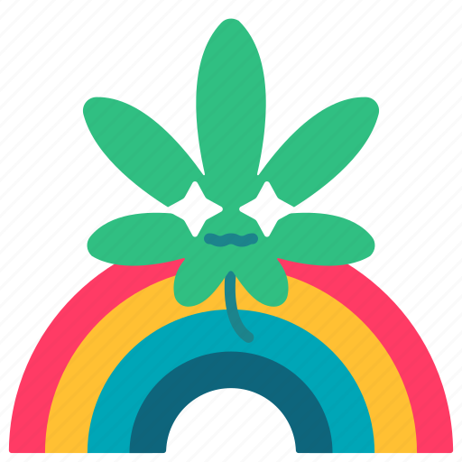 Cannabis, marijuana, plant, leaves, drug, rainbow, happy icon - Download on Iconfinder