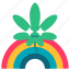 cannabis, marijuana, plant, leaves, drug, rainbow, happy 