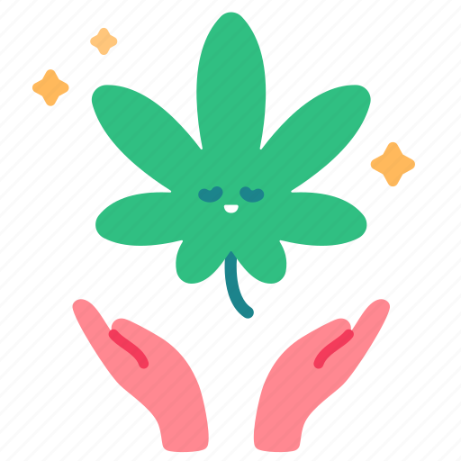 Cannabis, marijuana, plant, leaves, drug, support, happy icon - Download on Iconfinder