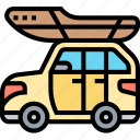 racks, roof, transport, canoe, car