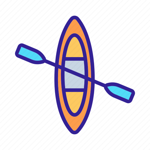 Boat, canoe, canoeing, contour, kayak, rowing, water icon - Download on Iconfinder