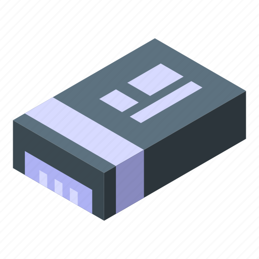 Computer, capacitor, isometric icon - Download on Iconfinder